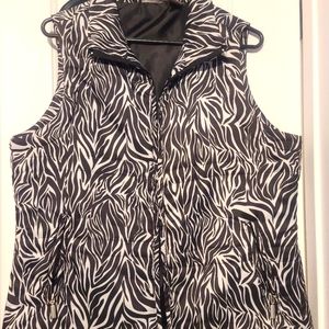 Jane Ashley zebra vest. Size L